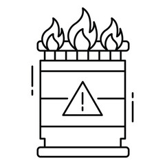 Explosive Barrel Icon Representing Flammable Hazardous Drum for Industrial Danger Precautions