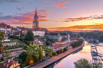 Bern, Switzerland at Dawn on the Aare River 3053