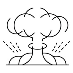 Nuclear Explosion Icon Illustrating Massive Atomic Blast Cloud For Hazard Warning Designs