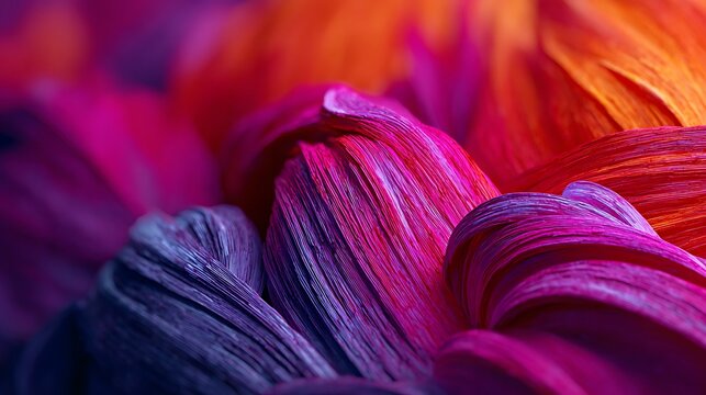 Close-up of Twisted Colorful Strands with Vibrant Pink and Orange Hues abstract photo background