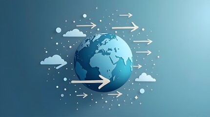 Fototapeta premium Globe with global trade flow arrows 