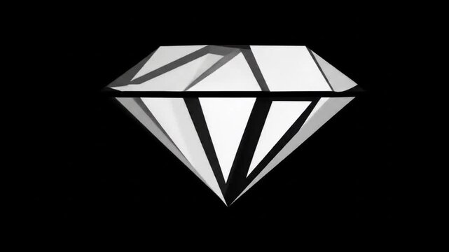 Geometric diamond animation against black background for visual projects