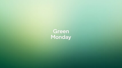 Obraz premium A vibrant green gradient background with the words Green Monday in white text