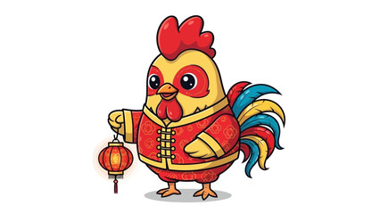 chinese new year rooster cartoon © Free vector