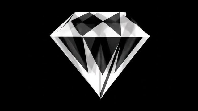 Abstract white diamond shape against a black background