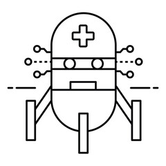 Medical Robot Graphic Showing Intelligent Robotic System For Modern Healthcare Applications
