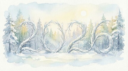 2020 New Year's Winter Landscape