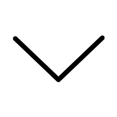 Minimalist Black Downward Chevron Arrow Icon &ndash; Modern Vector Symbol for Expand Menu, Scroll Down, Dropdown List, and Digital User Interface UI Design Element