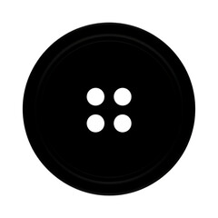 Minimalist Black Clothing Button Icon &ndash; Modern Round Vector Symbol for Sewing, Fashion Tailoring, Apparel Craft, Garment Fastener, and Creative Design UI Element