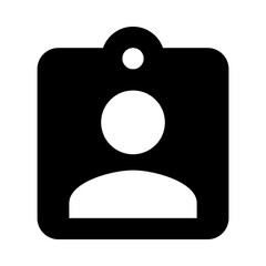 Minimalist Black Identity Profile Icon &ndash; Modern Vector Symbol for User Account, ID Card, Employee Badge, Personal Membership, and Digital Interface UI Design Element