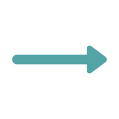 Modern Teal Right Arrow Vector Icon with Rounded Edges for Minimalist Web Navigation, Digital User Interface Design, and E-commerce Forward Progress Indicator