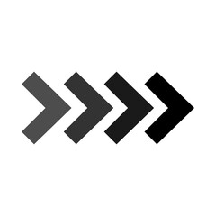 Minimalist Quadruple Chevron Right Arrow Icon with Grey Gradient for Modern UI/UX Web Navigation, Dynamic Loading Progress, and E-commerce Interface Design