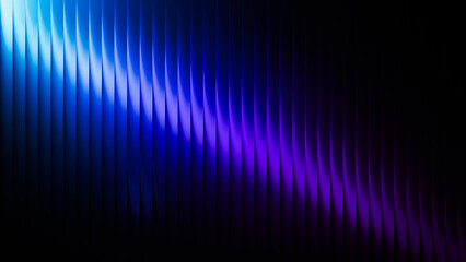 Obraz premium Abstract wave pattern in vibrant blue and purple tones creating a dynamic visual effect against a dark background for artistic and modern design applications