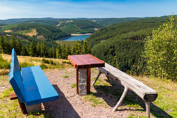 "Blaue Bank" Sightseeing-Point nahe der Ohra-Talsperre