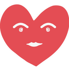 Happy smiling heart face expressing love and positivity