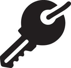 Key Icon Solid Black Security Access Symbol Vector