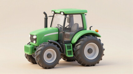 Obraz premium Compact Tractor Icon in Minimal 3D Style