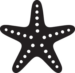 Starfish Silhouette Icon Vector with Symmetrical Spot Pattern