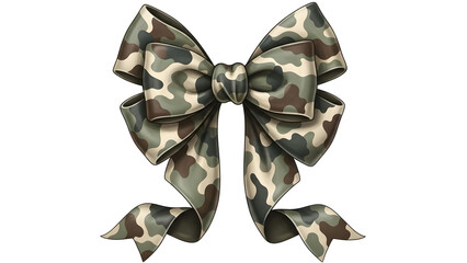 Camouflage bow ribbon decorative fashion illustration