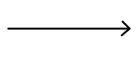 Simple black right arrow isolated on transparent background