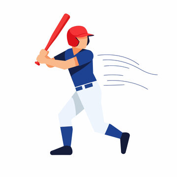 Baseball batter preparing for swing action