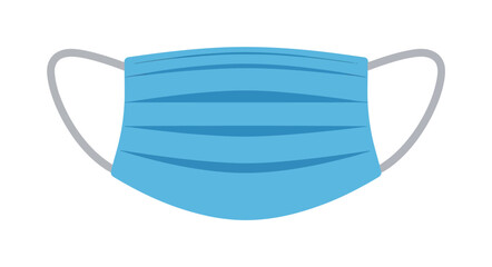 Vector illustration of a blue surgical face mask