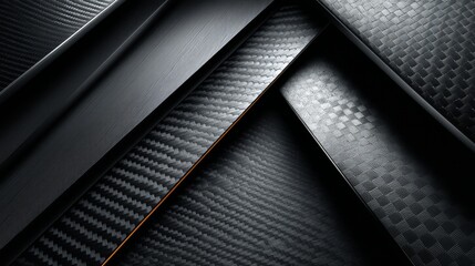 Dynamic Abstract Carbon Fiber Background with Intersecting Dark Metallic Textures.