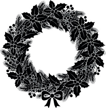 reach chrisms vector, icon vector illustration, wreath silhouette of a wreath isolated on a white background, eps, png, svg, vector,.