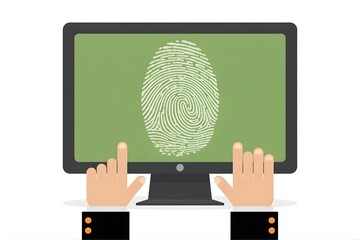 A businessman holding a mobile digital tablet uses his finger to touch the wireless display screen leaving a visible fingerprint on the modern technology device