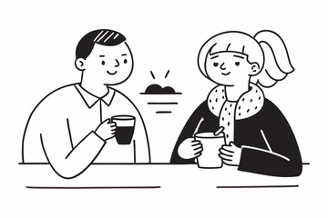 Couple enjoying coffee together