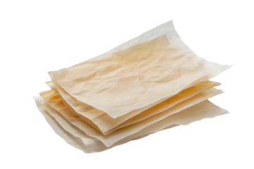 Stack of delicate rice paper sheets