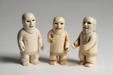 Three Ivory Inuit Dolls