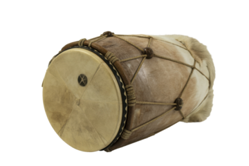 African Djembe Drum with Fur