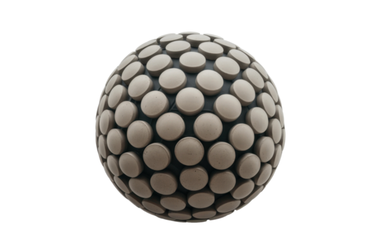 Abstract Sphere with Round Surface Elements - Powered by Adobe
