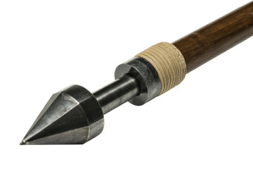 Antique Arrowhead on Shaft Isolated