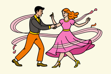 Couple dancing in elegant style