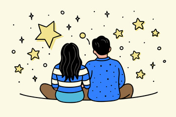 Couple stargazing