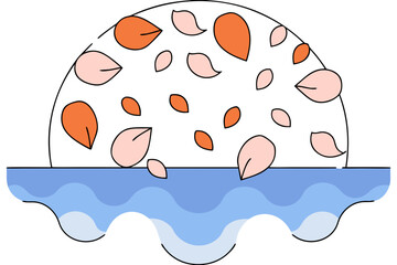 Ice cream floating on water