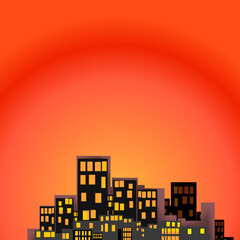abstract background of sunset in the city
