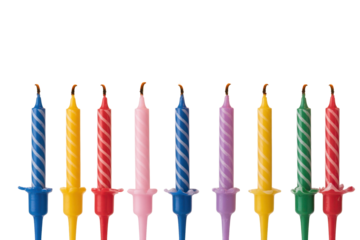 Birthday Candles on Transparent Background