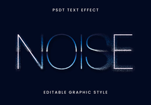 Blue And White Noise Fade Text Effect Distortion Grainy Font