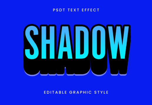 Blue And Black Shadow Bold Text Effect Gradient Modern Heavy Font