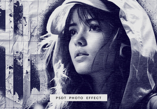Blue And White Grunge Paper Texture Photo Effect