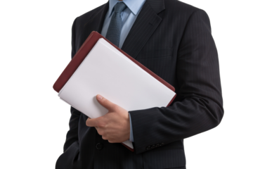 Businessman Holding Documents - Isolated