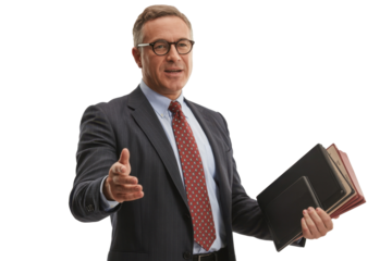 Businessman offering handshake, isolated