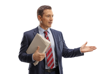 Businessman Presenting Isolated