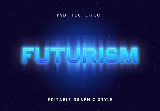 Blue Futuristic Sci-Fi Text Effect Neon Cyberpunk Gradient Font