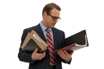 Businessman with Folders and Books