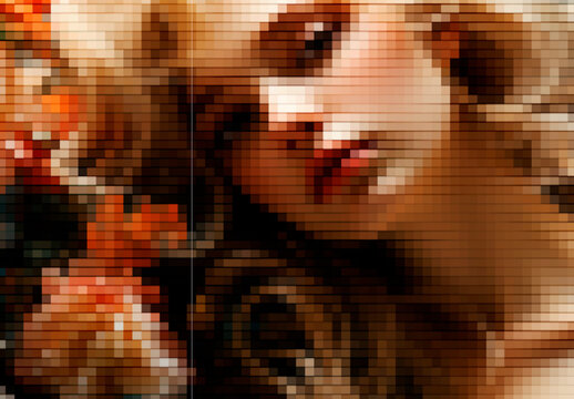 Brown And Beige Pixelated Noise Photo Effect