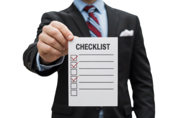 Checklist held by businessman isolated